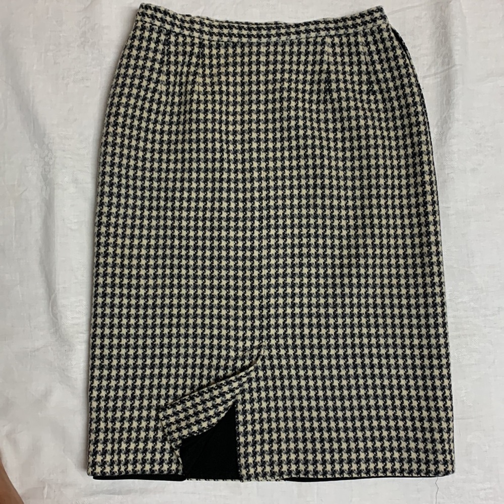 Pendleton 100%Virgin Wool Houndstooth Pencil 70s … - image 6